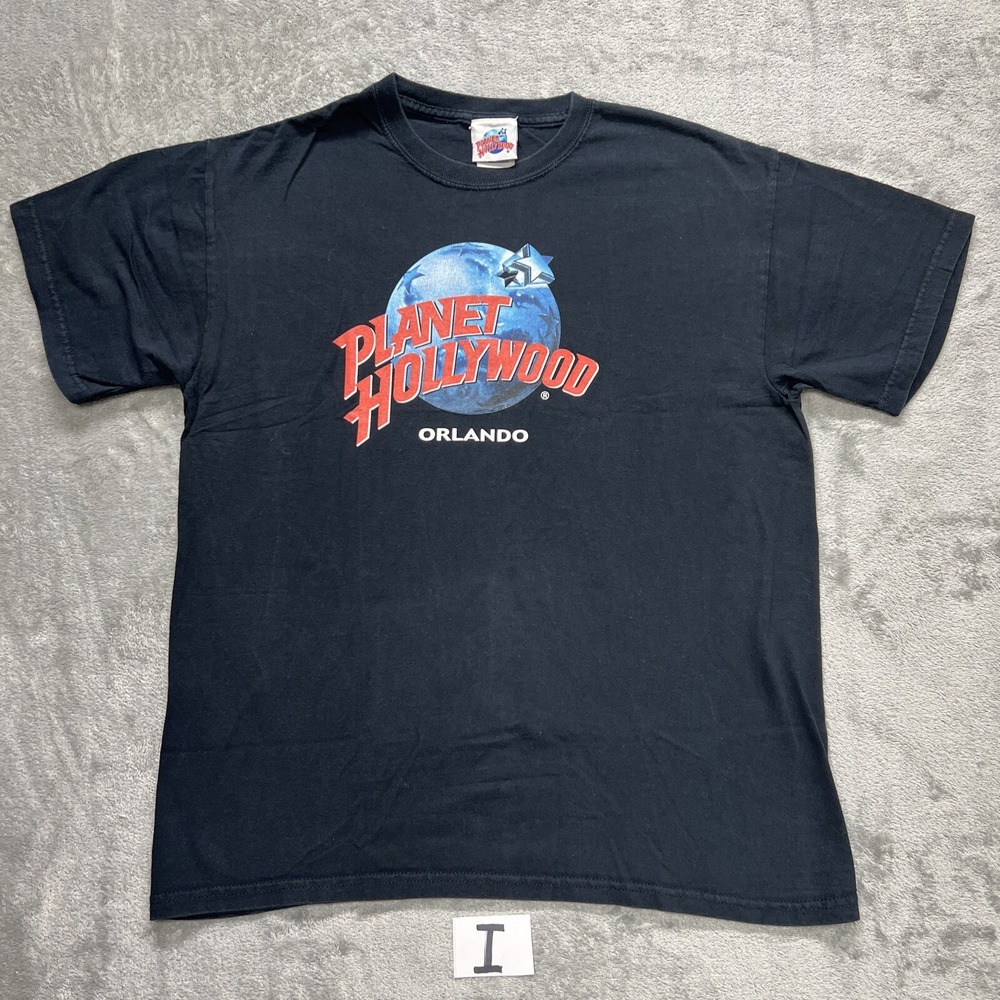 Vintage 90s Planet Hollywood Orlando Black T-Shirt Size Medium